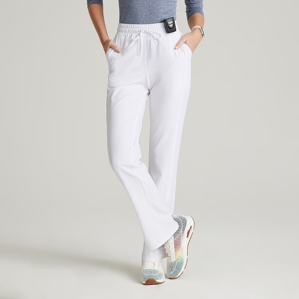 NWT Skechers by Barko Gamma Womens S White 6-Pocket Mid-Rise Tapered Leg Pants